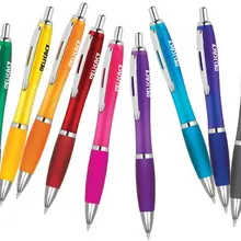 Высокое качество низкая цена цветная прозрачная рекламная пластиковая шариковая ручка Подарочная шариковая ручка отпечаток Пользовательский логотип