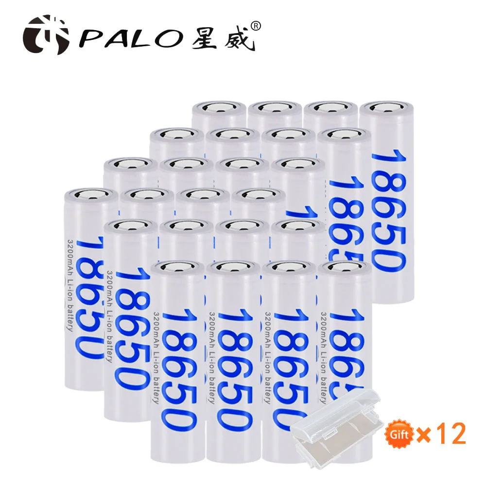 Palo 18650 литиевая аккумуляторная батарея 3200mAh 3-24pcs Оригинальные Литий-ионные батареи для Panasonic фонарик электронные сигареты - Цвет: 24 pcs