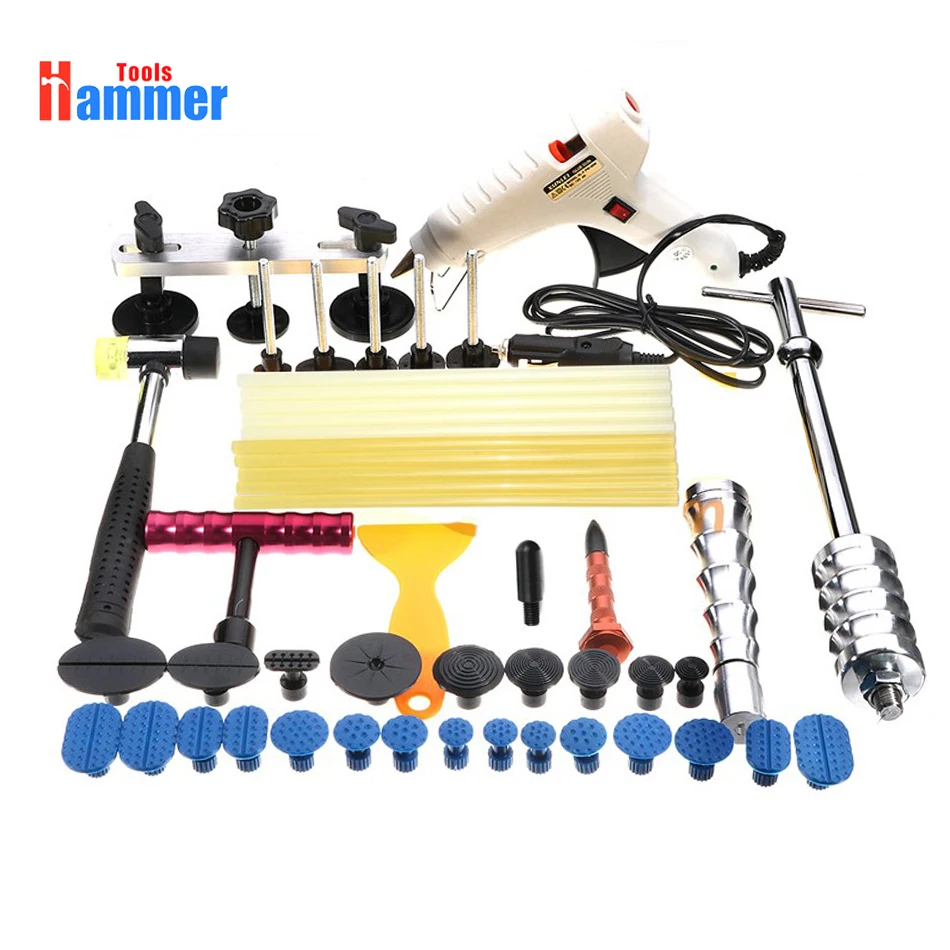 

Complete Paintless Hail Repair PDR KING Dent Lifter Puller Ding Removal Tools Kit