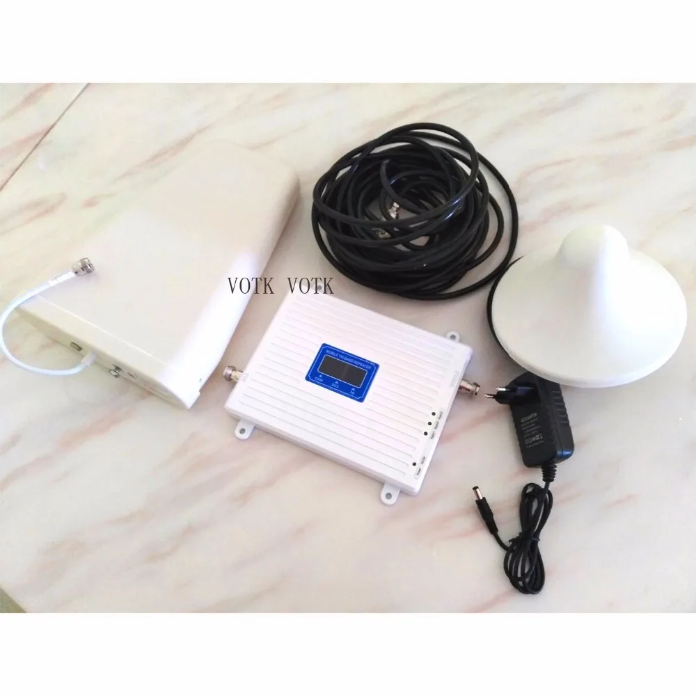 

VOTK tri band Signal BOOSTER 2G 3G 4G SIGNAL REPEATER MOBILE PHONE GSM LTE1800MHz UMTS2100MHz Tri Band SIGNAL AMPLIFIER