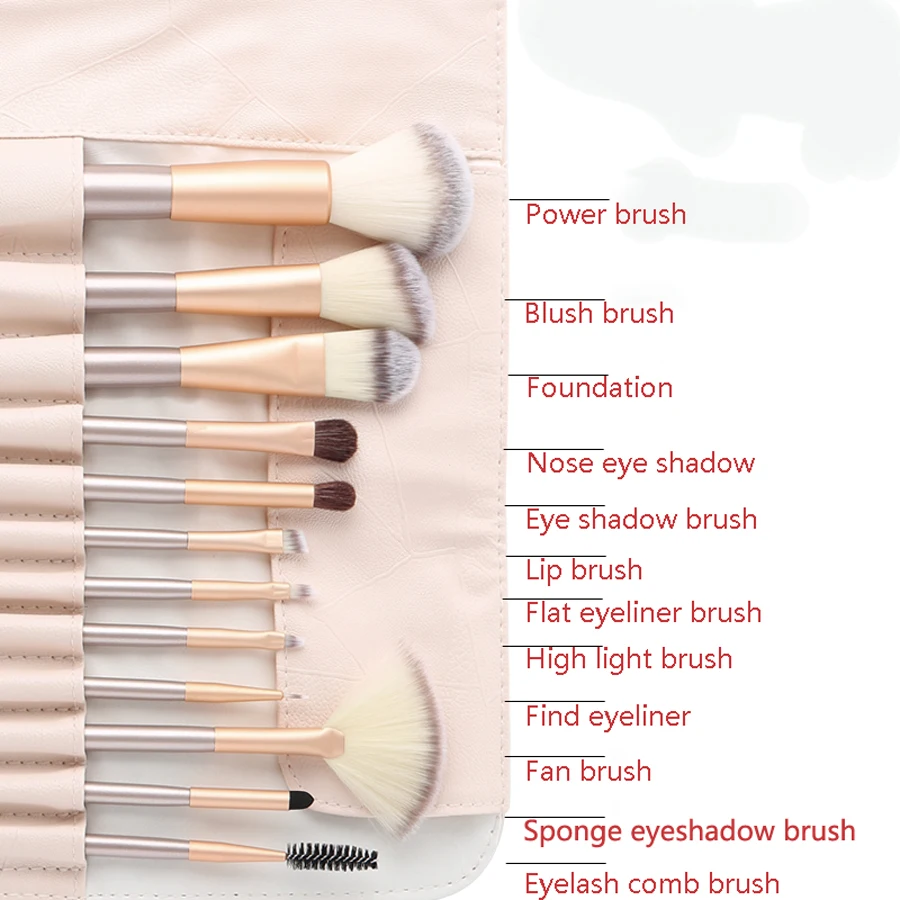 Pincéis de Maquiagem Escova de Maquiagem Profissional Sintético Cosméticos Fundação Eyeshadow Delineador Escovação Escova Kits 12 Pçs 4 12 pçs pincéis de maquiagem profissional sintético