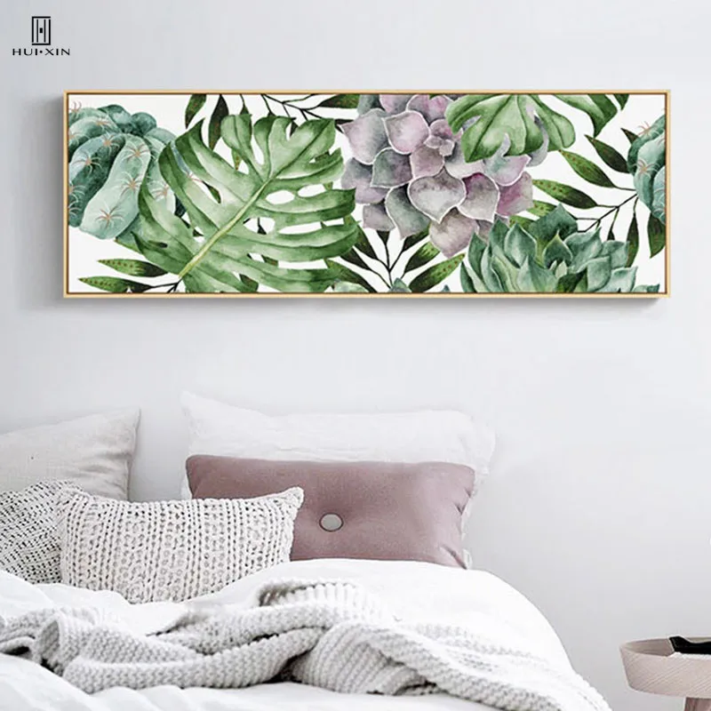 

Nordic Fresh Style Of The Verdant Leaves Green Cactus The Symmetrical Structure Selva Decorative Wall Paintings For Home Decor