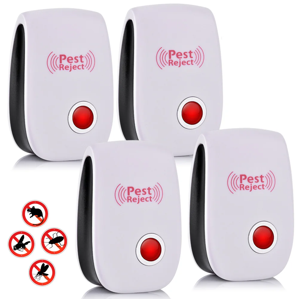 

6 4 pcs Ultrasonic Pest Repeller Anti Mosquito Killer Electronic Insect Repeller Rat Mouse Cockroach Pest Repellent US Dropship