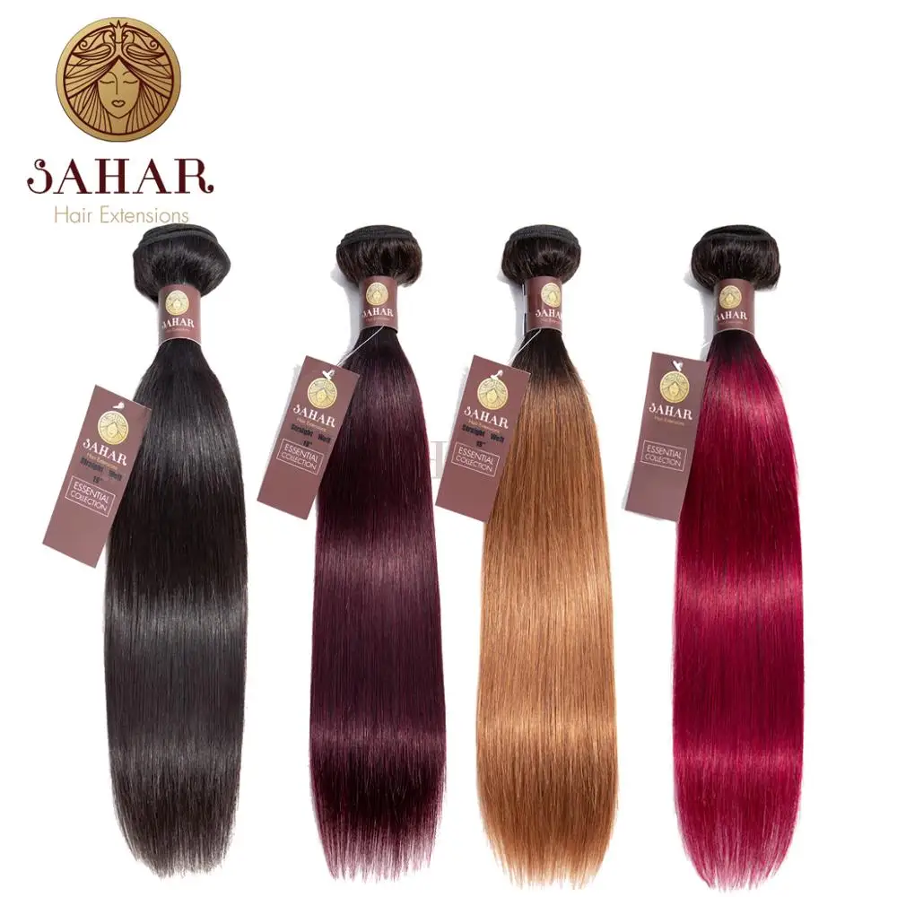 Sahar бразильские прямые волосы пучки с закрытием Remy 100% человеческие волосы пучки наращивание 3/4 шт 12-24 дюймов SHESW