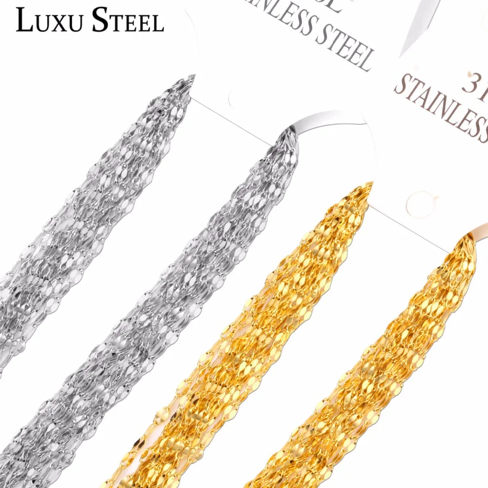 Цепь LUXUSTEEL из нержавеющей стали для женщин ожерелье золотистого цвета с