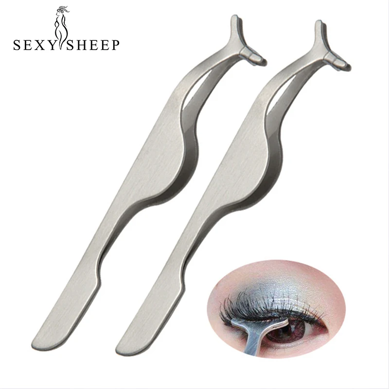 

Stainless Steel False Eyelashes Extension Curler Fake Eye Lash Eyelash Tweezers Applicator Clip Clamp Eyes Makeup Beauty Tools
