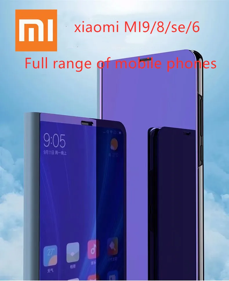 Роскошный флип-чехол для Xiaomi mi 9 A2 8 Lite A1 6 6X 5X зеркальный кожаный чехол Redmi Note 7 Pro 5 Plus