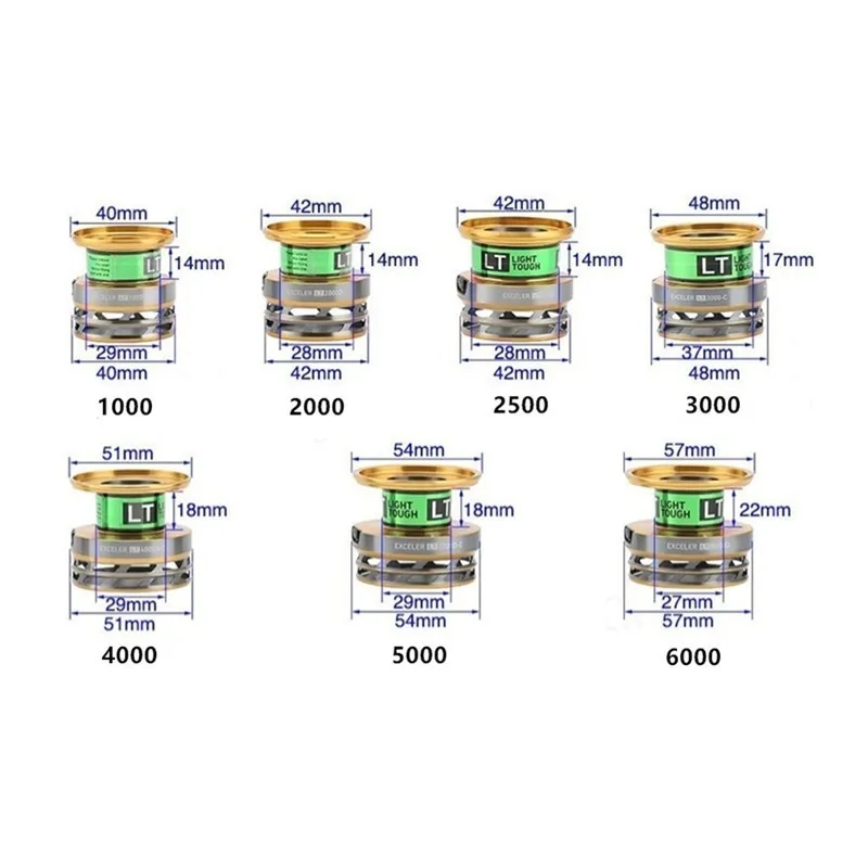 Оригинальная спиннинговая Рыболовная катушка DAIWA EXCELER LT 1000 2000 3000 5000 6000