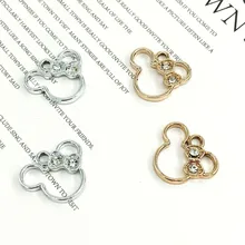 10 шт модные амулеты Подарок Стразы, Микки Маус серьги с подвеской из твердого сплава ожерелье ювелирные изделия аксессуары DIY Гальваника не выцветает