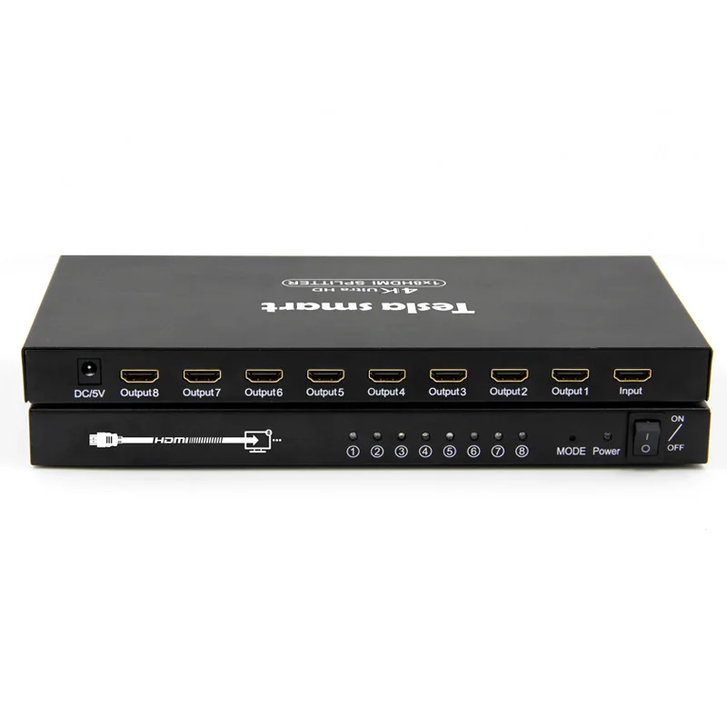 1 in 8 out HDMI Splitter 1x8 with Reslution up to 4K(3840*2160) 1080P 3D