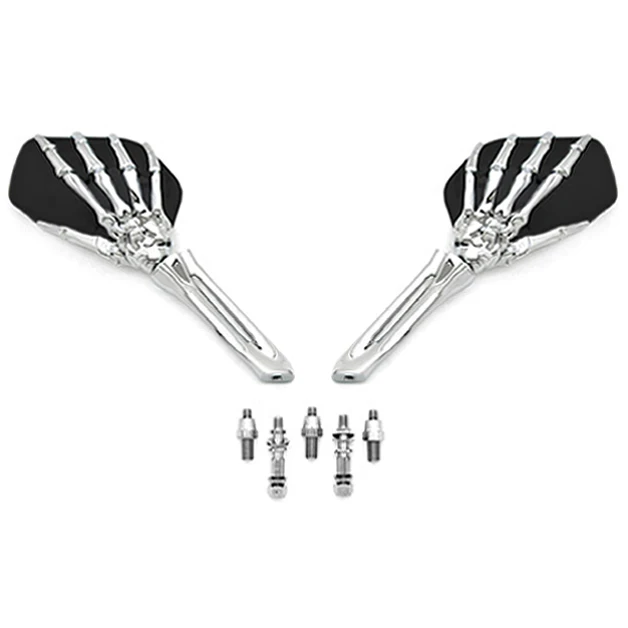 

Brand NEW Black/Chrome Custom Motorcycle Skeleton Mirrors For Harley Davidson FXB Dyna Sturgis 80