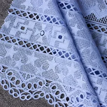 Высококачественная 3D синяя/Розовая волна геометрические узоры пять звезд кружева вышитые ткани выдалбливают ткань для платья африканская юбка