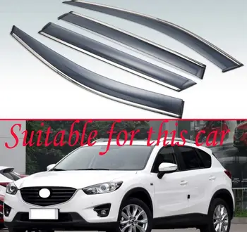 

For Mazda CX-5 CX5 2012 2013 2014 2015 2016 Plastic Exterior Visor Vent Shades Window Sun Rain Guard Deflector 4pcs