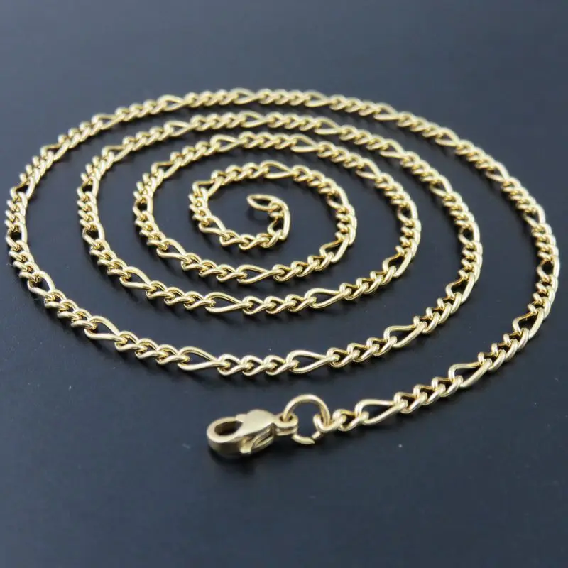 3mm Width Gold color Stainless Steel NK Chains Stainless Steel Gold Necklace Fashion Gift
