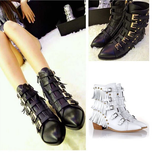 designer black ankle boots