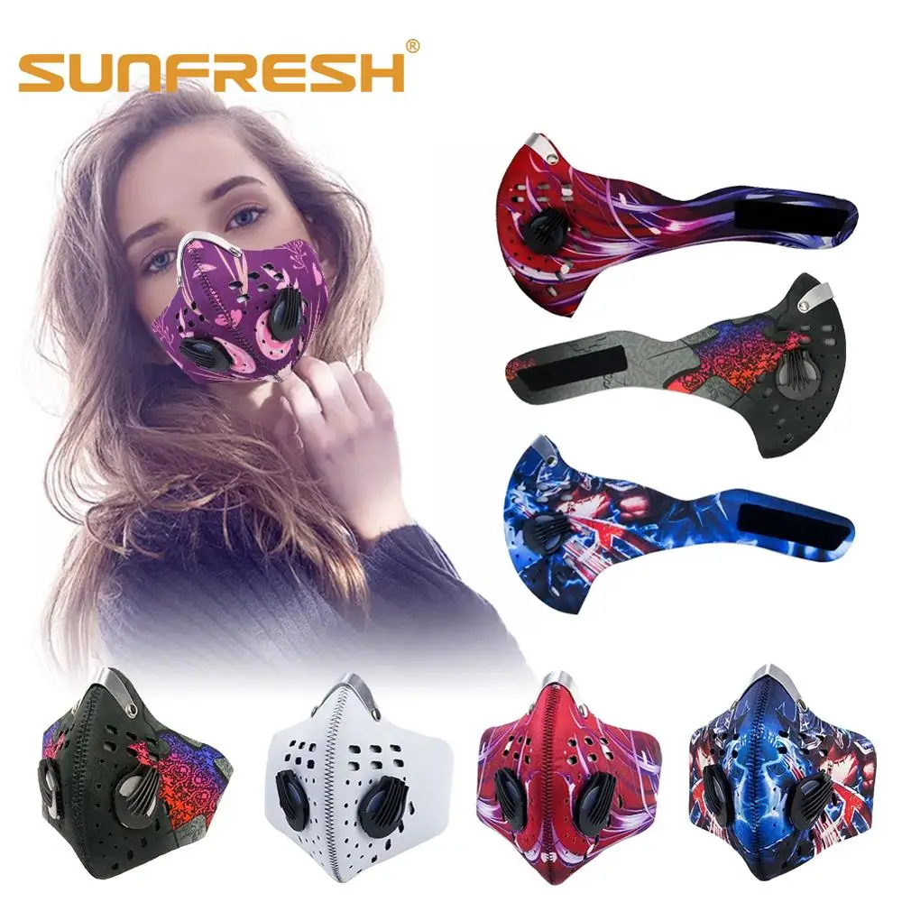 dust mask custom neoprene n99 pm2.5 bike cycling mouth face mask fine air filter anti odor smog fashion pollen anime cotton mask