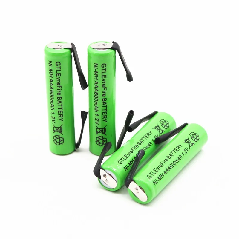 Перезаряжаемая батарея AAA 1,2 V 600mAh ni-mh для электрической зубной щетки беспроводная мышь Пульт дистанционного управления микрофон светодиодный фонарик