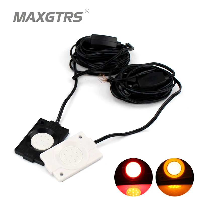 2x Car LED Door Open Warning Light Signal Anti LED Flash Light Red