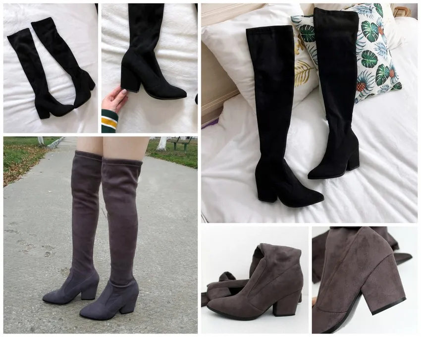 Women's Over The Knee High Heel Boots-Model