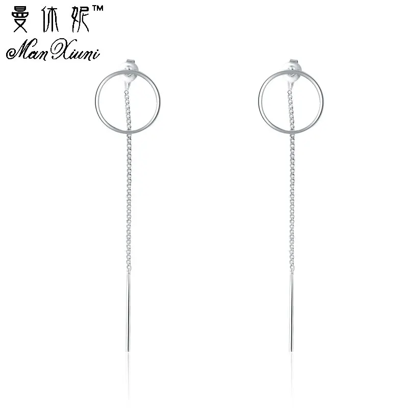 Мода кисточка на длинной цепочке серьги для женщин аксессуары круг большой простой серьги гвоздики яркая бижутерия Bijoux Brincos