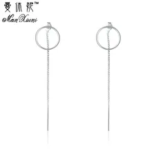 Мода кисточка на длинной цепочке серьги для женщин аксессуары круг большой простой серьги гвоздики яркая бижутерия Bijoux Brincos