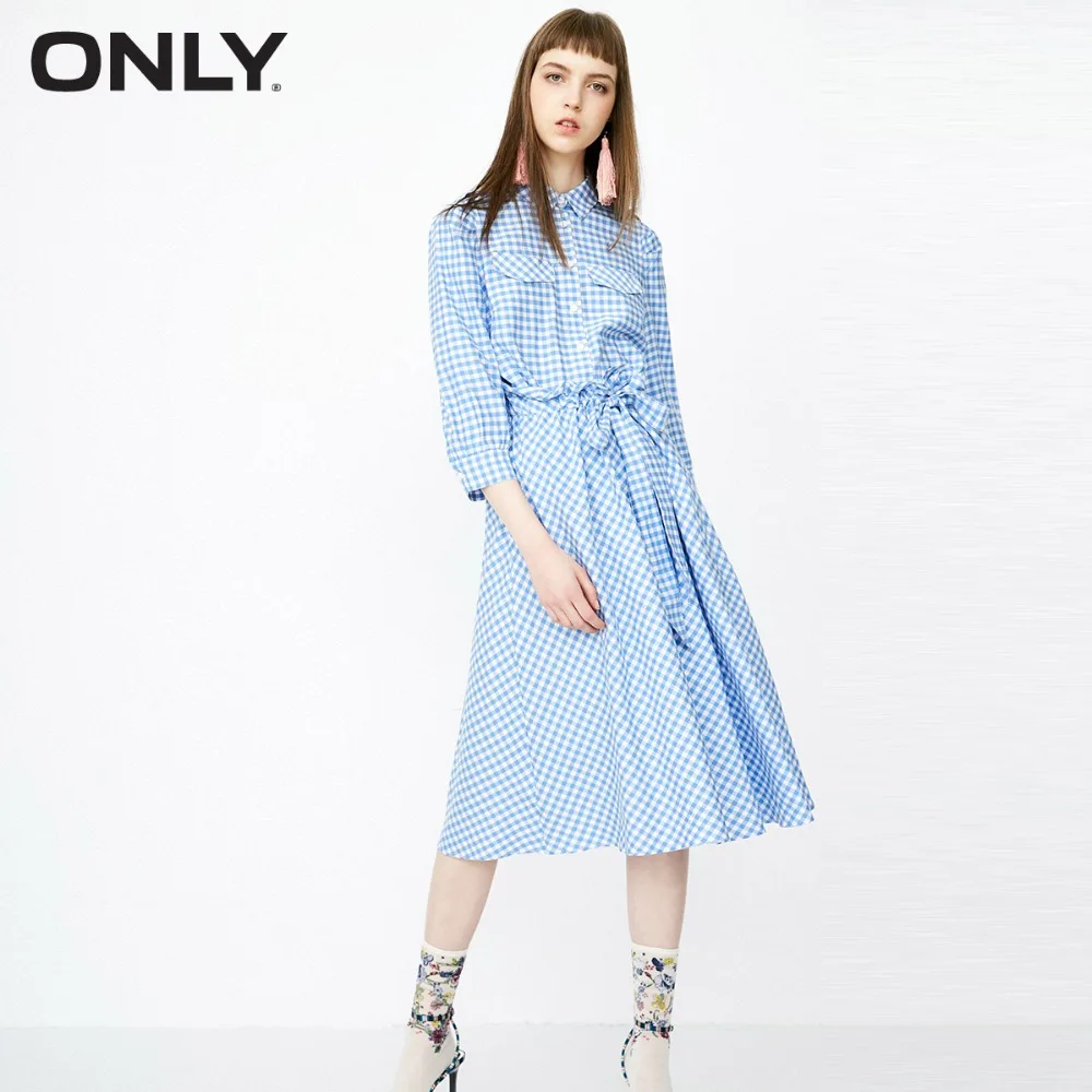 

ONLY women's summer new plaid fake two-piece dress | 118207558