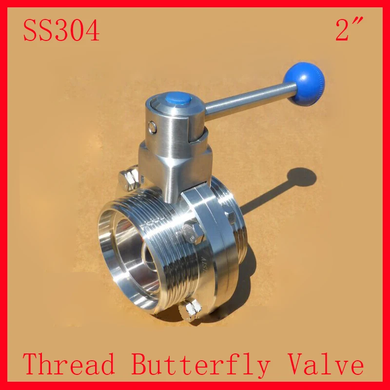 Новое поступление " SS304 нержавеющей стали санитарно руководство воды бабочка темы ж пластиковой ручкой