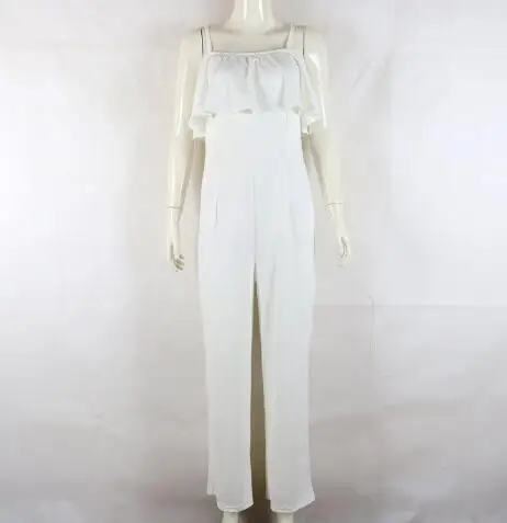 

Spaghetti Strap Sexy Jumpsuits Solid Sleeveless Women Overalls Loose Pockets Wide Leg Pants Summer Jumpsuits Streetwear