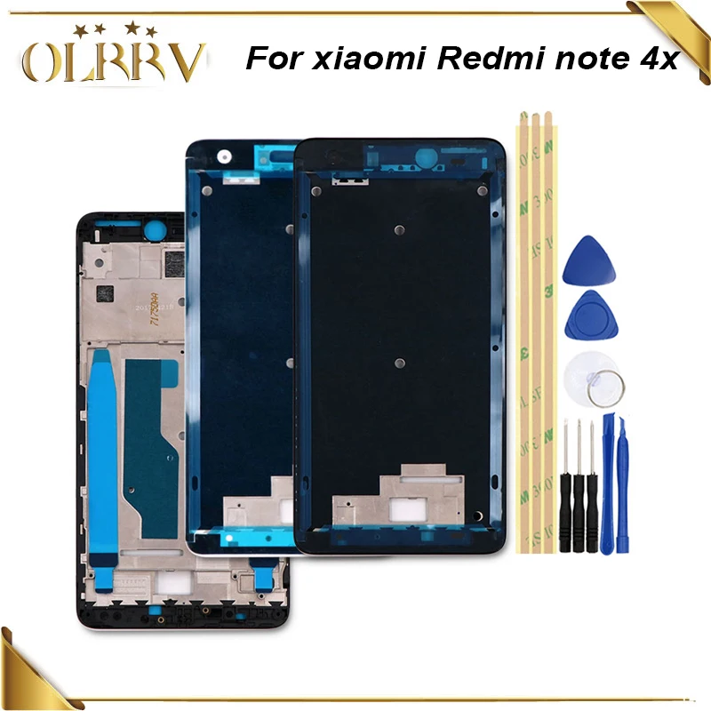 1 шт. корпус передней рамки для xiaomi redmi note 4X с боковыми кнопками держатель экрана 5