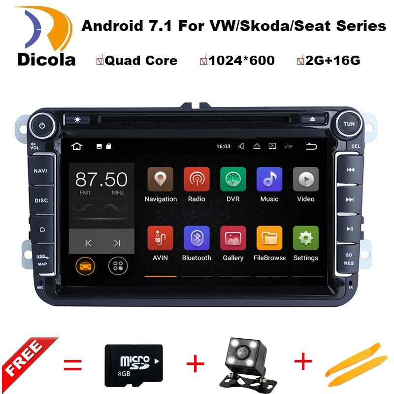 Android 7 1 1 1 6G Quad Core font b Car b font DVD Player For