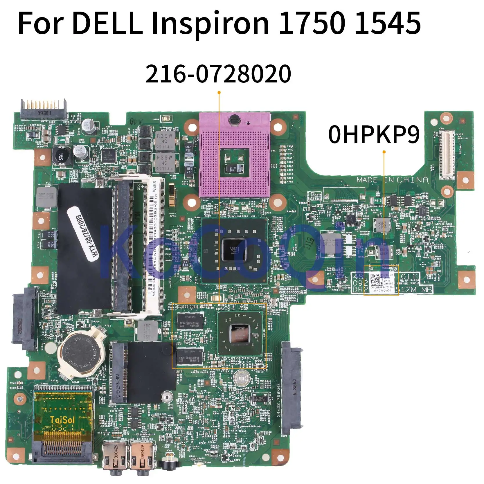 Материнская плата KoCoQin для ноутбука DELL Inspiron 1750 материнская 1545 09206 hpkp9 0728020 1 216