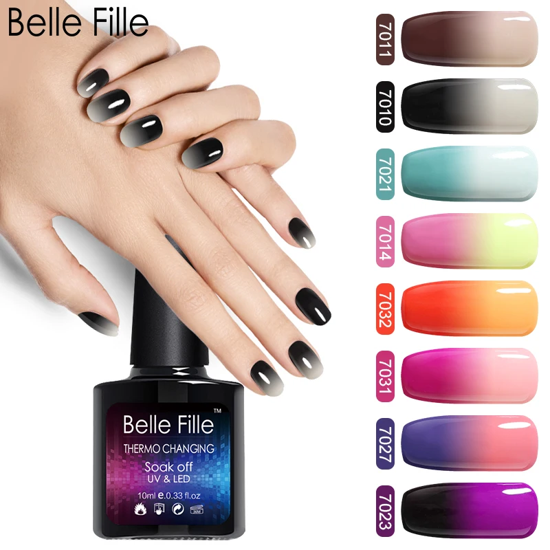 Belle Fille 10 мл Температура сменить гель лак для ногтей UV Gel Long Lasting Nail Полупостоянный