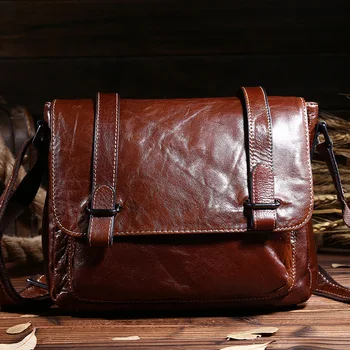 

2019 New Brand GUSRIL 100% Genuine Cow Leather Men Messenger Bags Luxury Business Style Male Vintage Shoulder Bags for IPAD