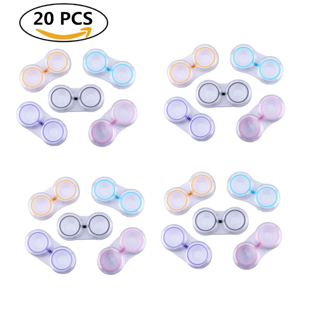 

20pcs colorful contact lens case avoid water pp material by dhoptical