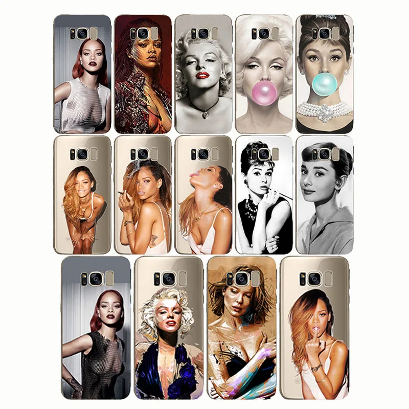 

Audrey Hepburn Marilyn Monroe Soft Silicon Phone Cases Cover for samsung S6 S7 s8 S9 edge plus Note 8 5 4