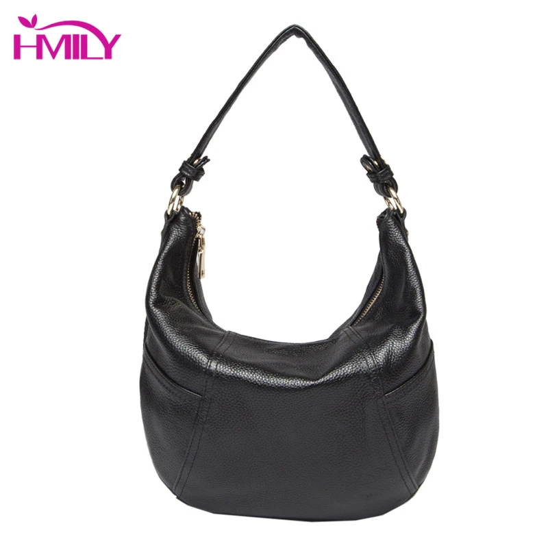 

HMILY Women Handbags 100% Genuine Leather Female Shoulder Messenger Bag All-match Daily Shopping Tote For Ladies Real Cowskin