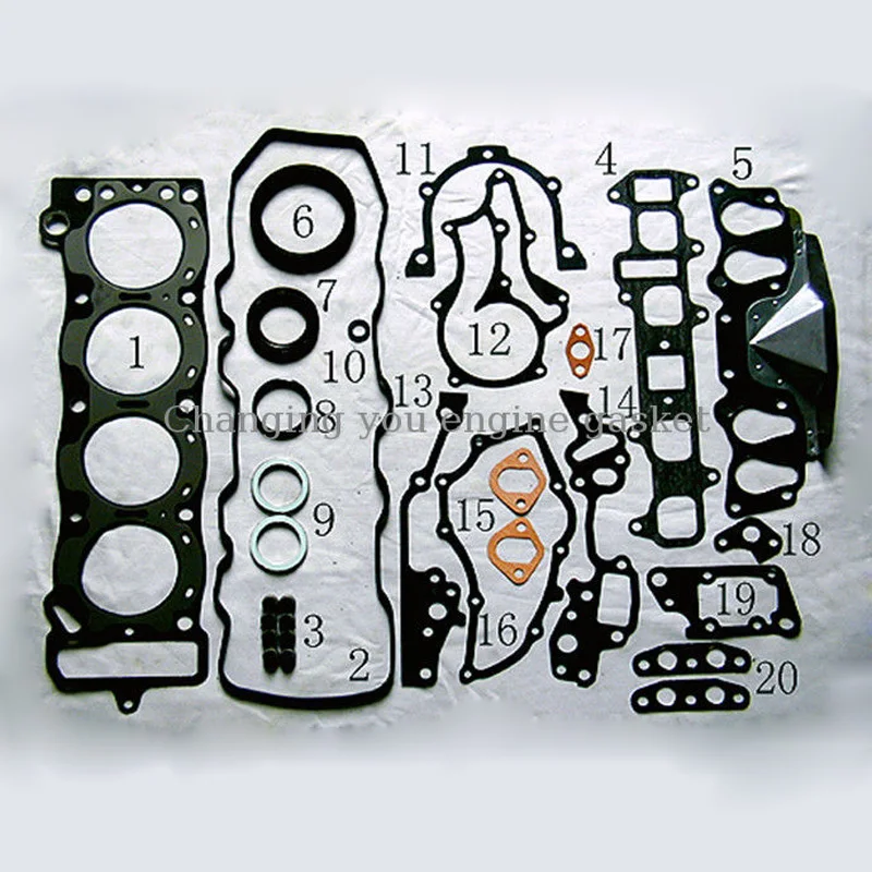 Для TOYOTA COROLLA MARK 2 CELICA 21R 21R-U автомобильные запчасти комплекты для восстановления двигателя прокладка двигателя 04111-37022 50099000