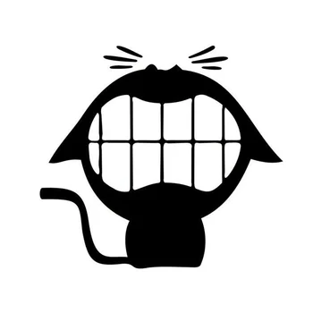 

14*12.8CM Big Mouth Smile Cat Cartoon Car Sticker Funny Animal Decorative Window Vinyl Decals C4-0413