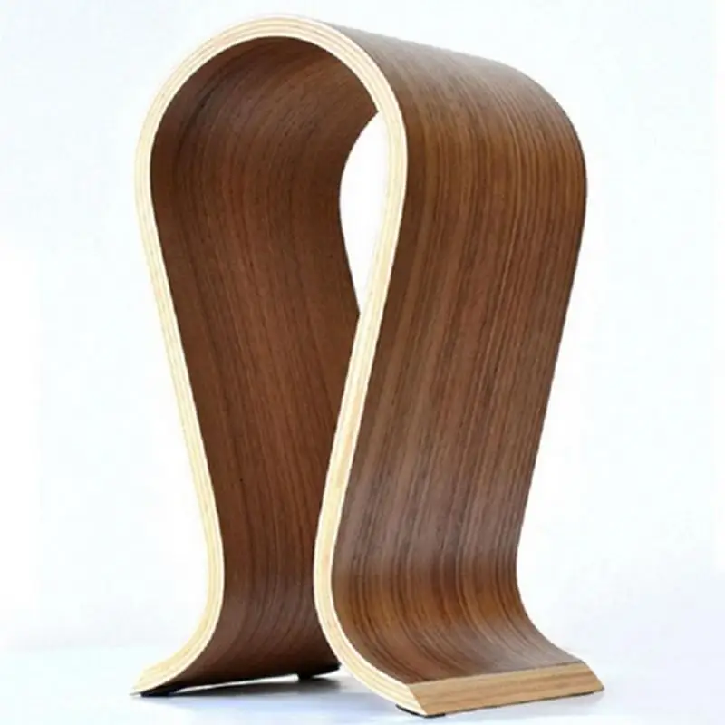 Уникальный U форма орех деревянный держатель для наушников для офис стол Декор наушники стенд держатель