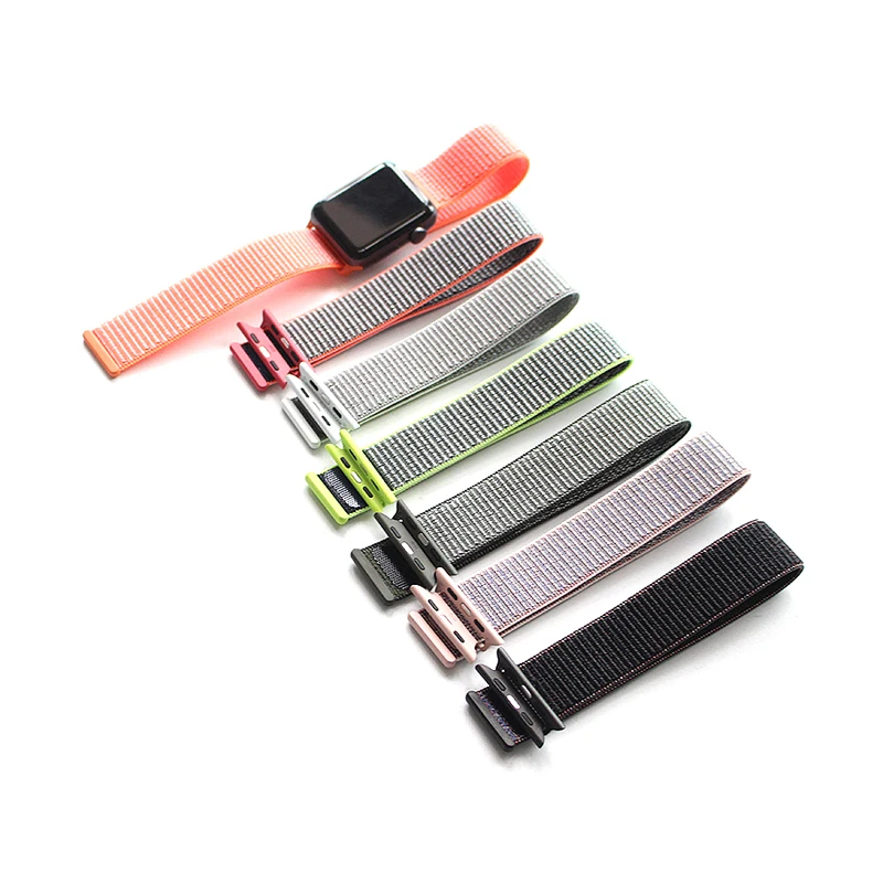 New Nylon Sport Loop band for Apple Watch Series 5 4 3 44mm 40mm Watchstrap Bracelet 5