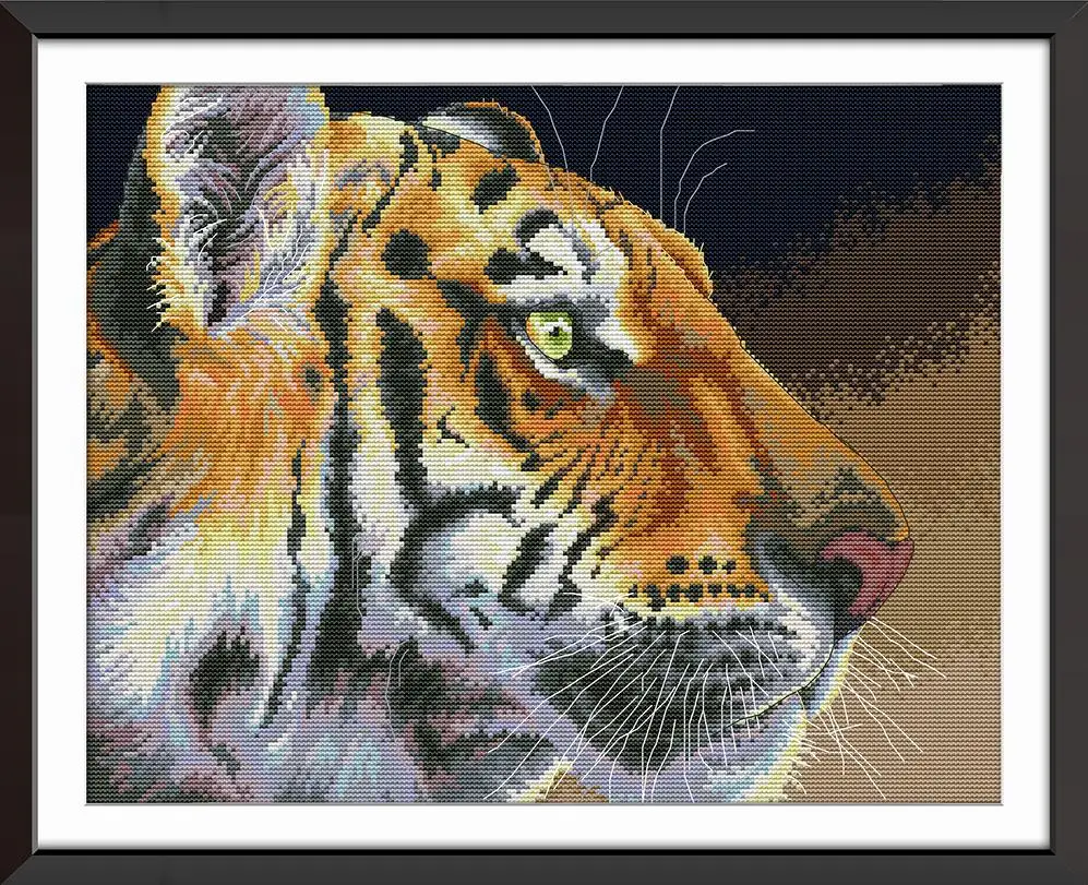 Joy Sunday Tiger узор DMC 14CT 11CT Печатный Набор для вышивки крестиком DIY ручной работы хлопчатобумажная нить вышивка украшение дома отправить подарок - Цвет: DA251