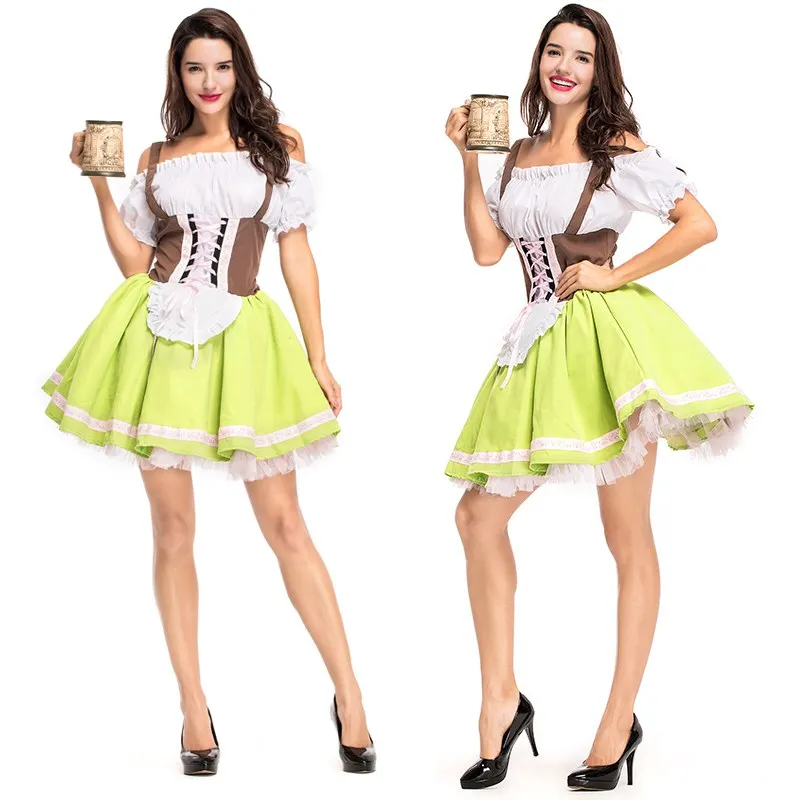 Модное платье Для женщин; Костюм Октоберфест баварец пива девушка Drindl таверна горничной праздничное платье Для женщин праздничное платье