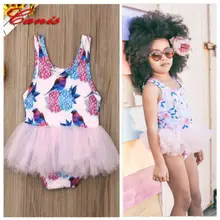 Купальник-бикини с цветочным рисунком для маленьких девочек, купальный костюм, купальный костюм, пляжная одежда