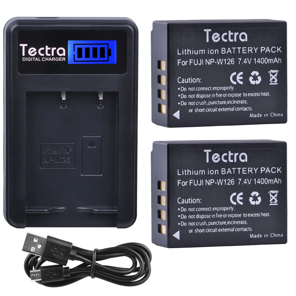 

Tectra 2pcs NP-W126 NP W126 Bateria + LCD USB Charger for Fuji HS50 HS35 HS33 HS30 EXR XA1 XE1 X-Pro1 XM1 X-T10 XT1 XE1 XE2 XA1