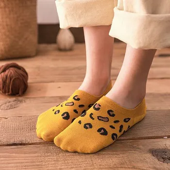 

2019 fashion new hot socks summer explosions comfortable leopard cotton socks ladies slippers short soft socks носки чулки 50*