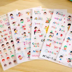 6 листов/комплект симпатичная девушка узор Творческий прозрачный ПВХ наклейки детей Notebook дневник декоративные наклейки DIY игрушка