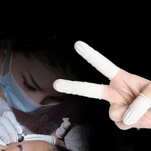 100/200 шт одноразовые анти травмы защита пальцев резиновый стержень перчатки тату рабочие перчатки с объёмным рисунком из латекса