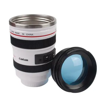 

Camera Lens Mug Coffee Mug With Lid Fantastic Coffee Mugs Stainless Steel Tea Cup 24-105mm 1:1 Caneca Lente Cups Drinkware