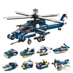 365 шт. Ww2 военной серии 8 в 1 Air Force Боевой вертолет Building Block игрушки для детей Рождественский подарок