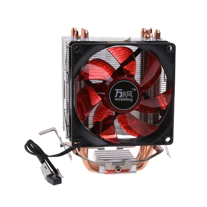 4 Heatpipe 130W Red LED CPU Cooler Fan Aluminum Heatsink For Intel 1156 AM2 cpu heatsink 775 115x cpu fan amd4 heatpipe intelligent 4led fan